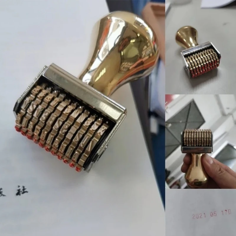 Brass Adjustable Date Stamp for Shop Diary Hand Account School Use
