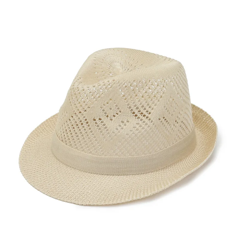 Summer Outdoor Hollow Visor Men Casual Hat Small Eaves Business Joker Sun Breathable Jazz Hat.