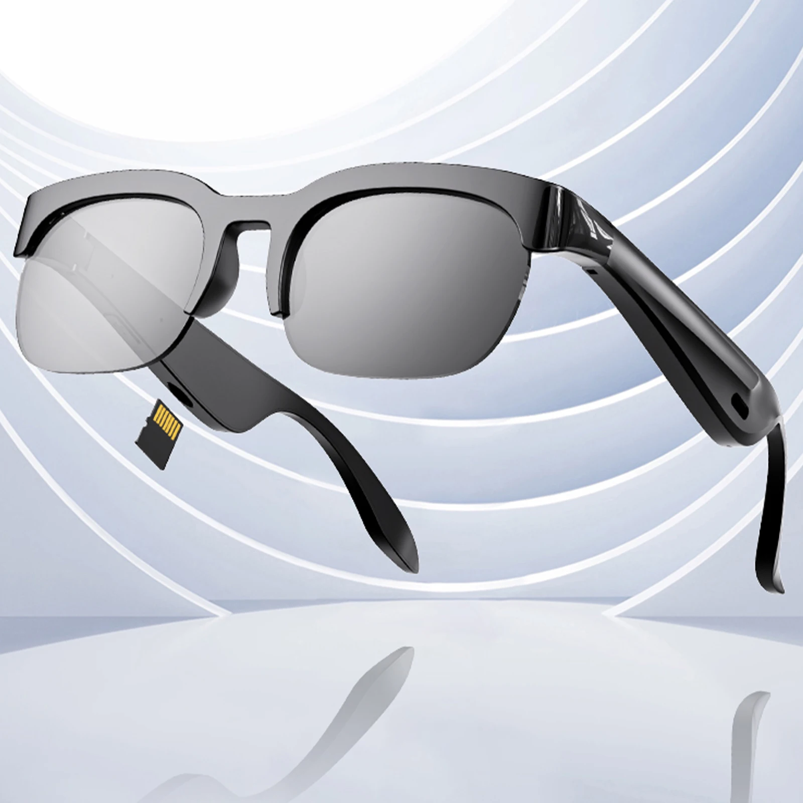 

BT Smart Audio Glasses Real-Time 150+ Language Translation Bone-Conduction Music Glasses for Men Women Sports Cycling Running