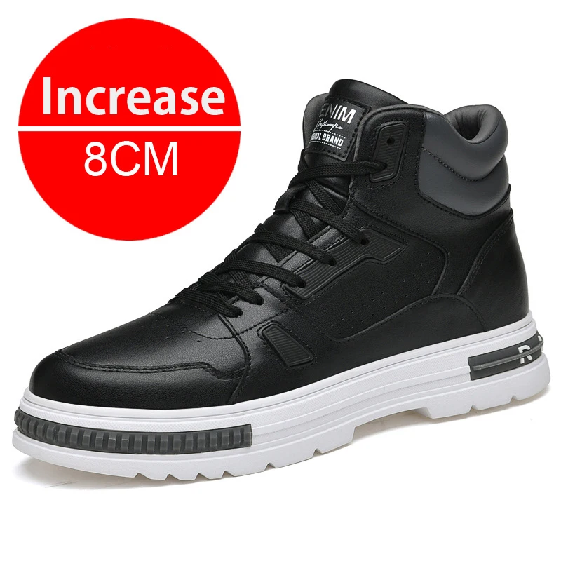 Botas Martin de cano alto masculinas, tênis de altura interna, sapatos esportivos, aumento da altura interna, casual, novo, 8 cm