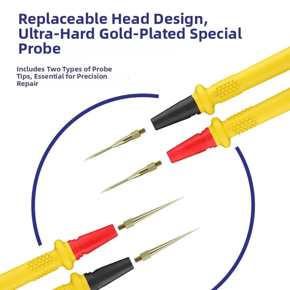 RP15 Multimeter Probes Stainless Steel Body with Flexible 3.5mm OD Silicone Wire 151 Strand for Signal Integrity