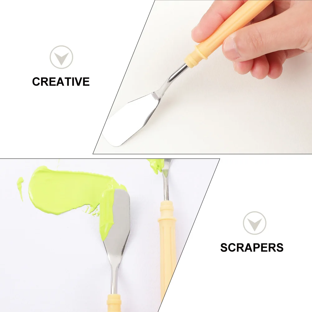 12 قطعة أدوات الطلاء الفنية كاشطات اللوحة عالية الجودة لقماش جدار الفن الحرفية العمل شفرات مقاومة للصدأ مقابض قبضة الراحة #5