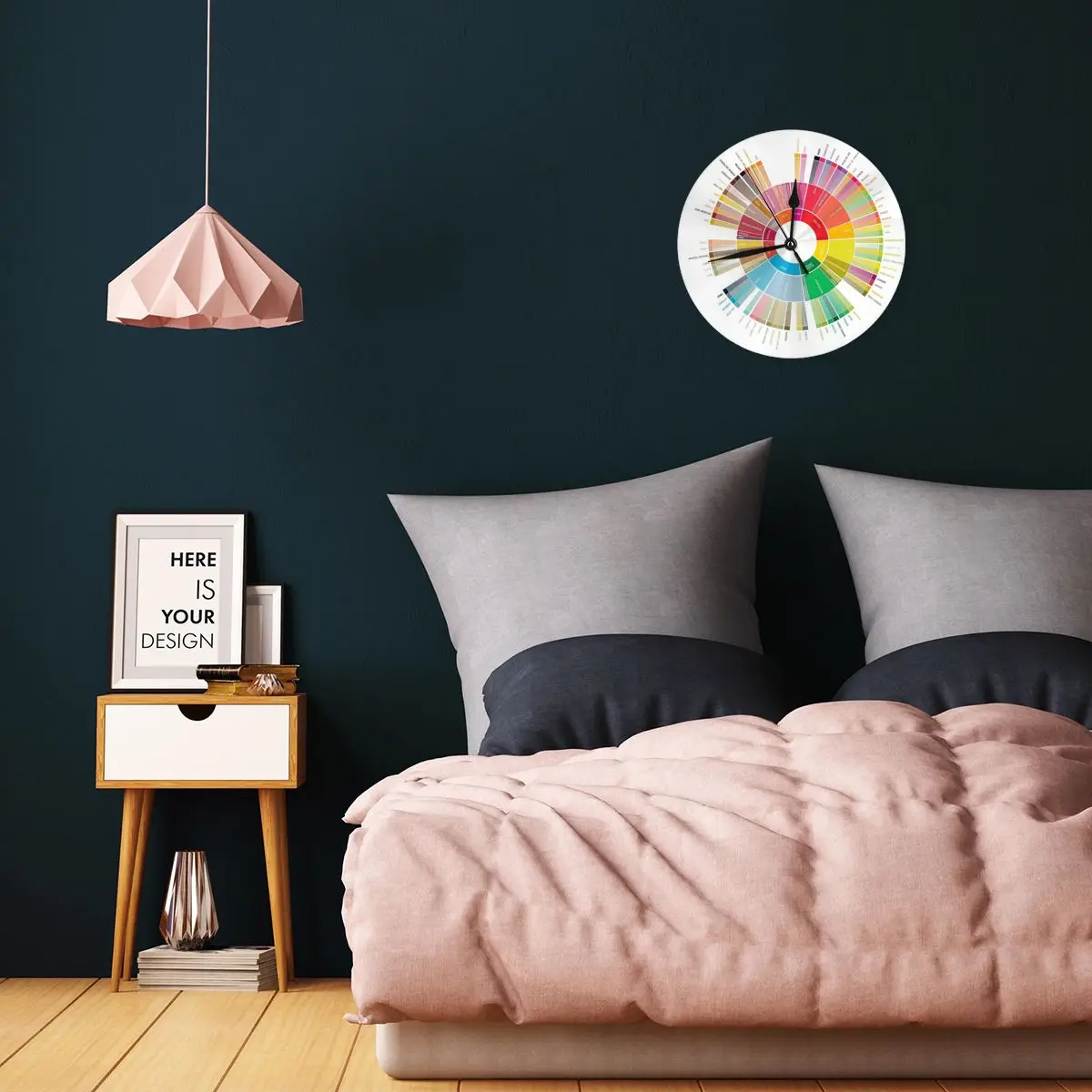 Coffee Flavors Wheel Wall Clock Room Decoration Clock Must-have Ornament Round