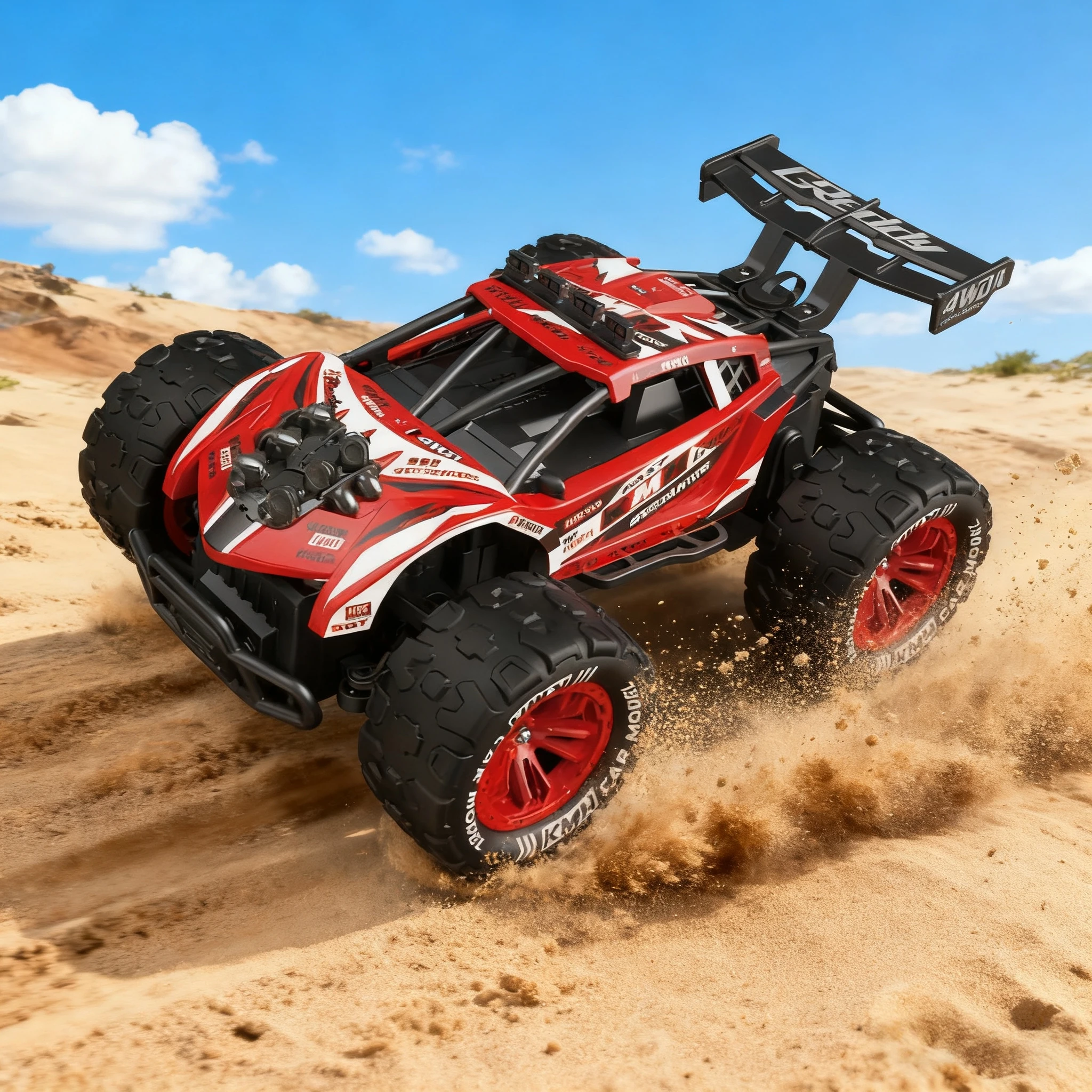 Nouvelle voiture télécommandée à grande vitesse à l'échelle 1:18, simulation de pulvérisation arrière d'échappement, vitesse maximale 40 km/h, voiture télécommandée tout-Terrain, bon cadeau pour adultes et garçons