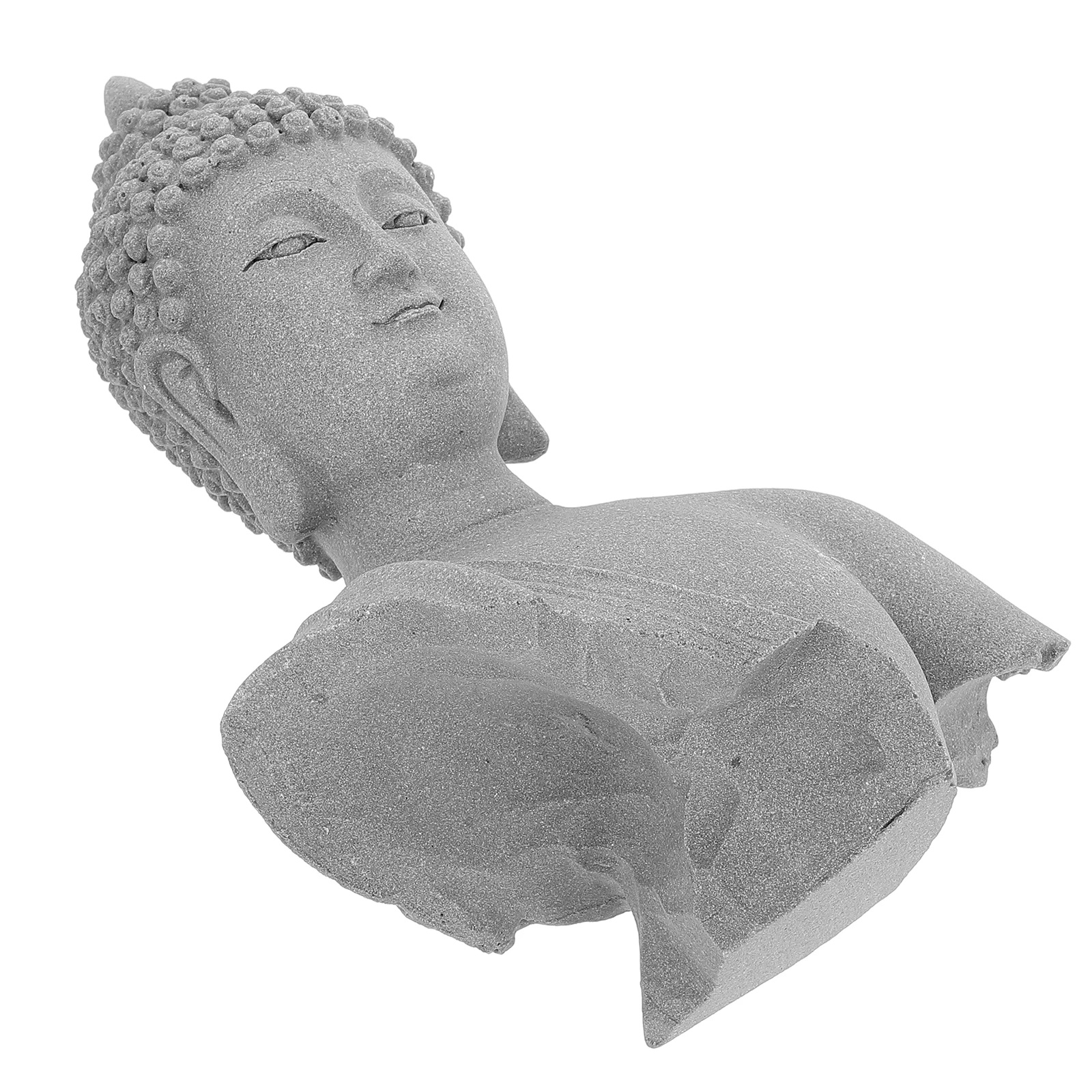

Fish Tank Buddha Statue Ornament Temple Decoration for Home Landscaping Ornaments Grey Aquarium Mountain