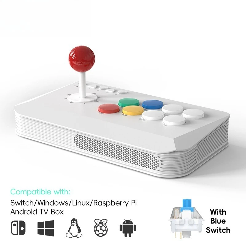 Wireless Bluetooth Arcade Fight Stick Joystick Game Controller For Switch PC Windows Linux Android Raspberry Pi TV Box