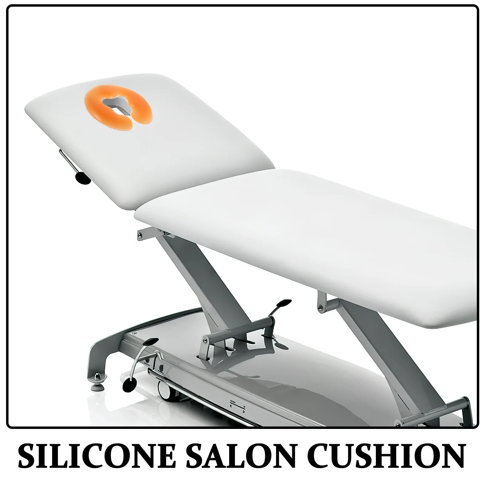 Almofada facial de cama de beleza de silicone laranja macio rosto cabeça resto travesseiro em forma de u pescoço travesseiro spa massagem facial cabeça berço almofada