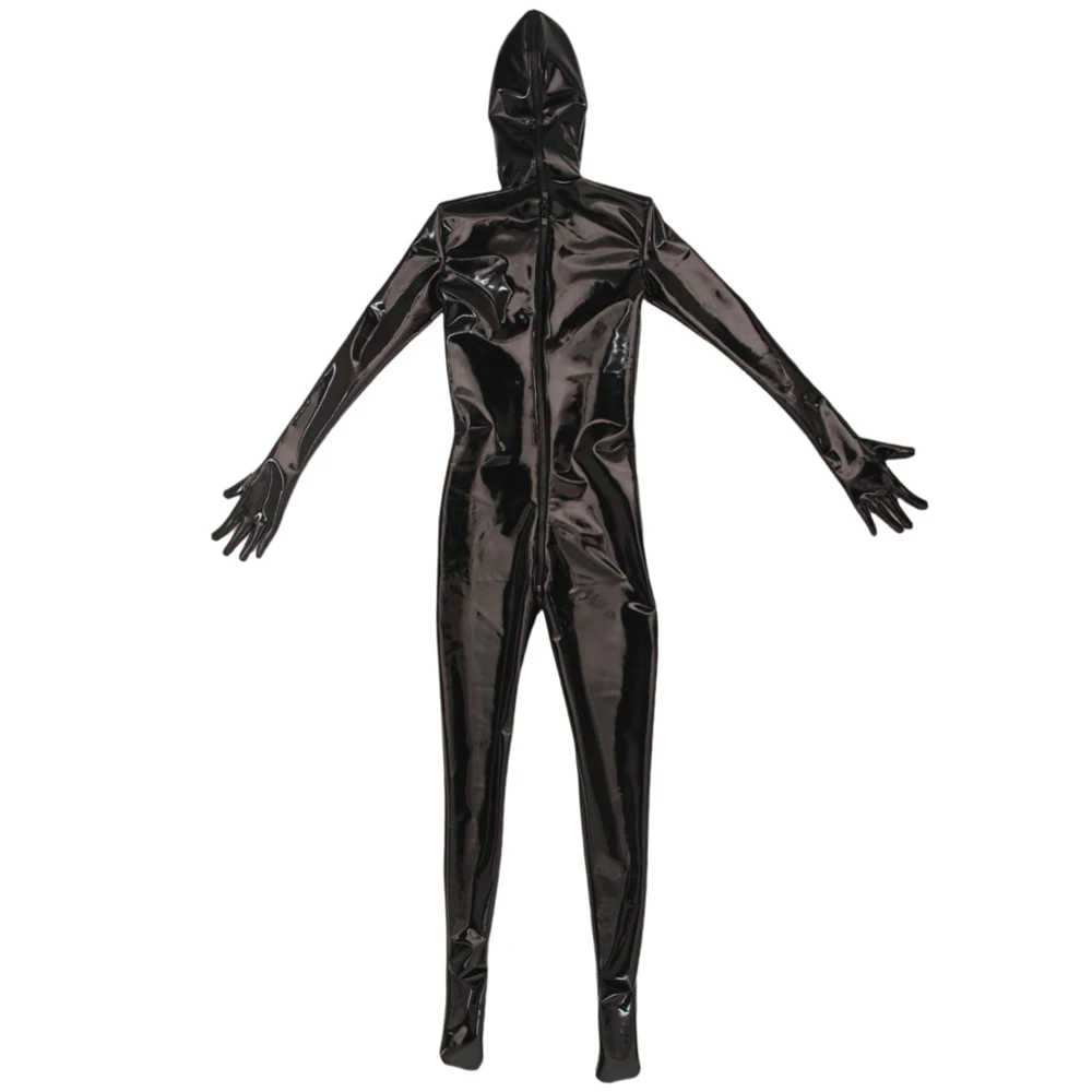 

Сексуальный женский комбинезон горничной для косплея, эластичный латекс из искусственной кожи, ПВХ, плотный, с 3D открытой грудью, полный боди, перчаточный рукав, купальник с открытой промежностью