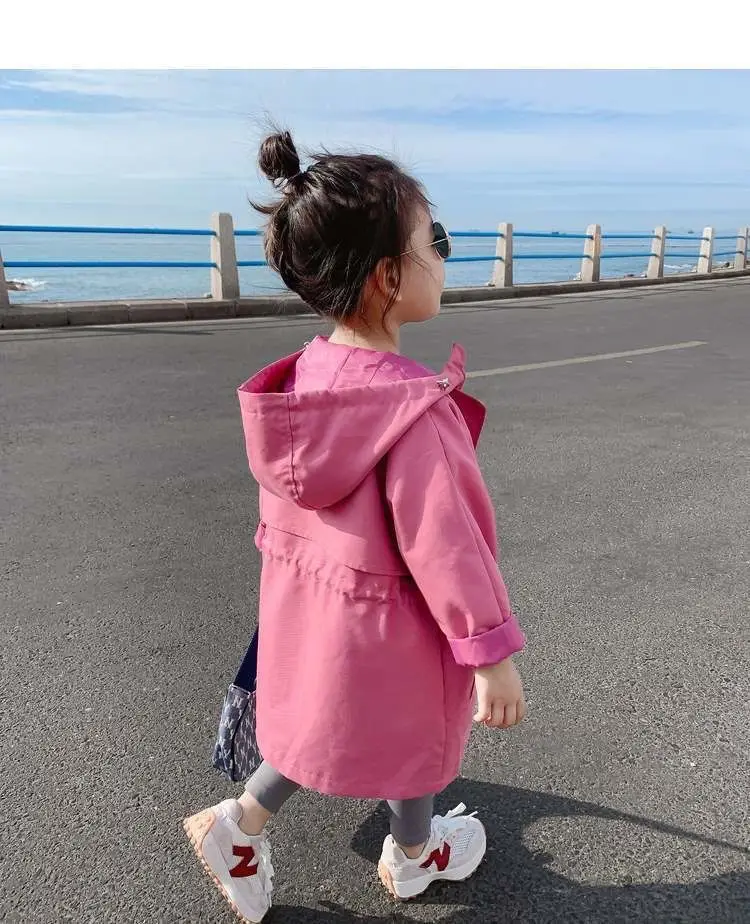 Girls Jacket Spring and Autumn Clothes 2023 New Korean Children\'s Long Windbreaker Coat Baby Fashion Coat 0 2 4 6 8 9Y