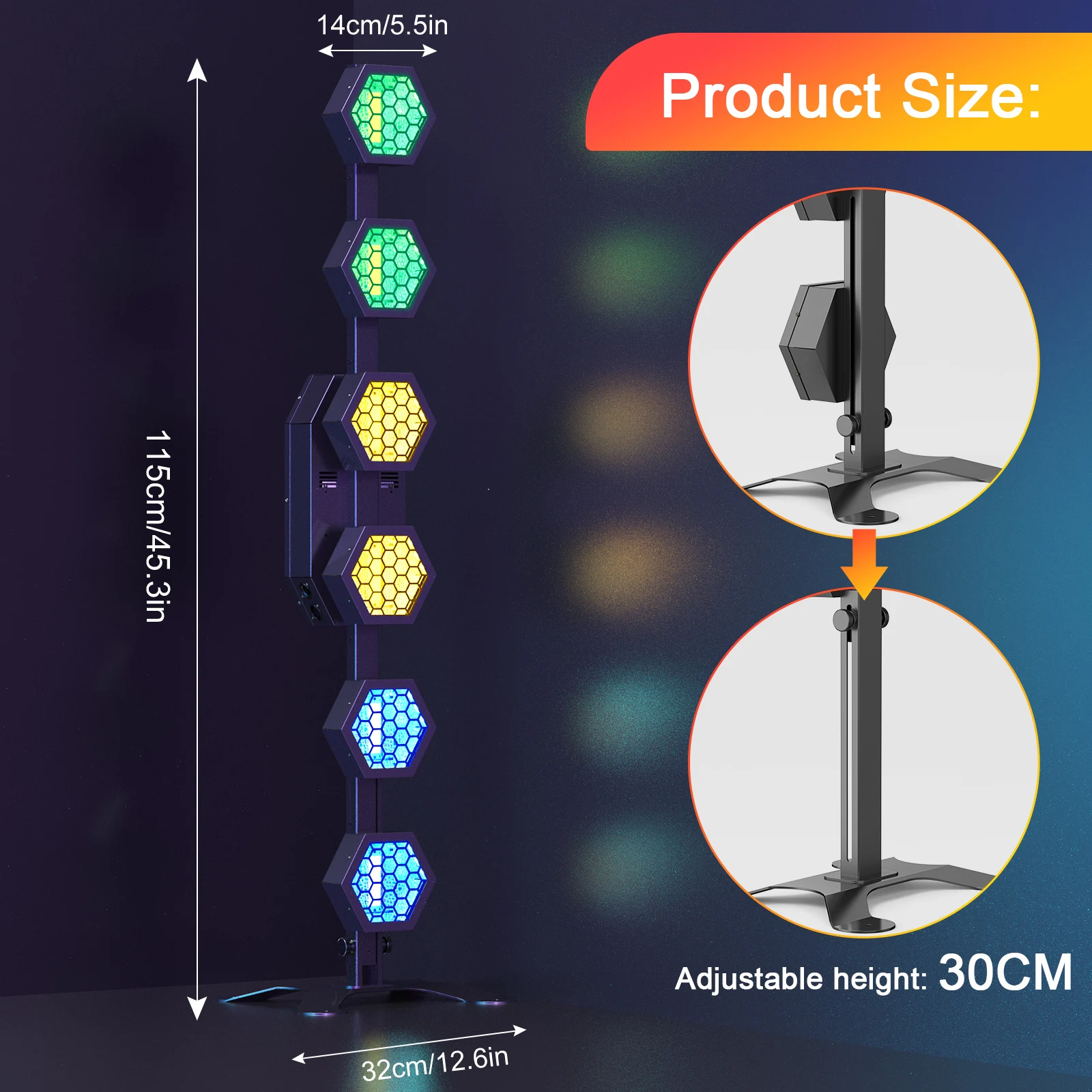 Yiflamefly 240W RGB Linear Vintage แสงเวทีไฟ 6PCS 50W COB LEDs Retro Flash Light DMX512 สําหรับ DJ คอนเสิร์ตงานแต่งงาน