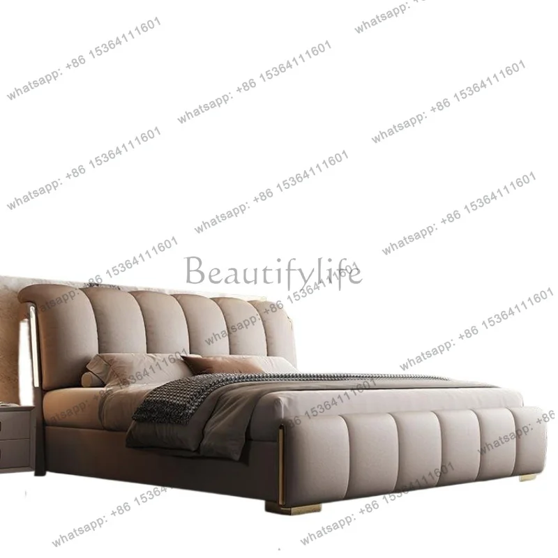 Leather Black Double Bed Mattress Sheets Simple Modern Frame Double Bed Storage Luxury Modern Cama Matrimonial