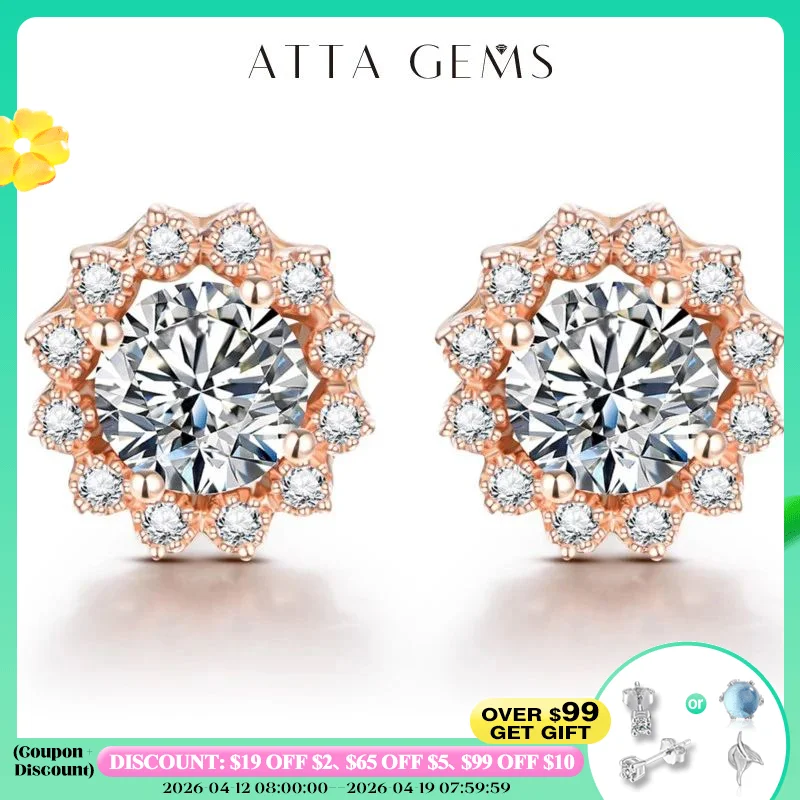 

Round Cut 1.0CT Diamond Test Passed Moissanite Rhodium 925 Silver D Color Moissanite Earrings Jewelry Girlfriend Gift