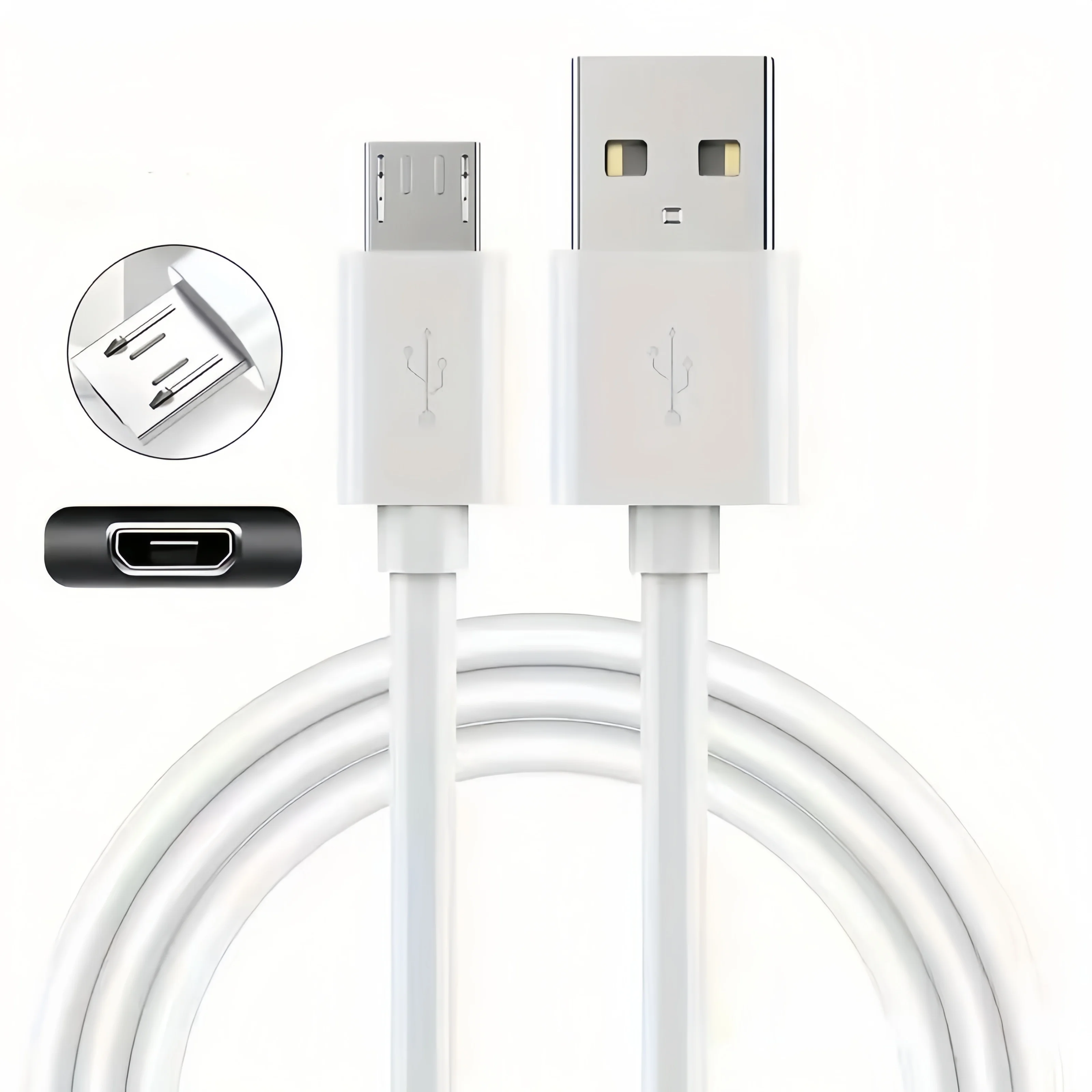 USB to Micro USB Extension Charging Cable Pure Copper Core PVC Insulation Low Resistance Fast and Stable Charging 1m 3m 5m 10m