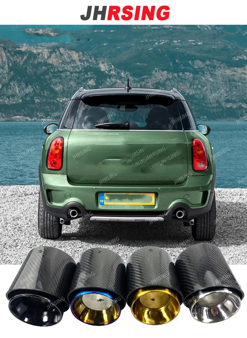 OHNE LOGO Kohlefaser-Auspuffblenden für Mini, passend für R55 R56 R57 R58 R59 R60 R61 F54 F55 F56 F57 F60 Mini Cooper – Detail 1