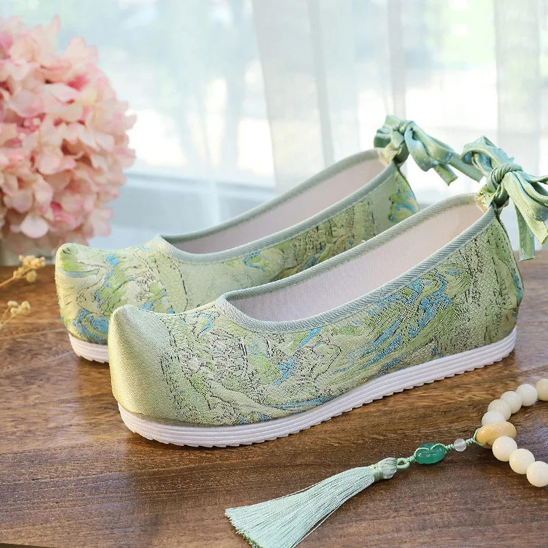 

XZ05 Handmade Light Luxury Embroidered Wedding Shoes For Women Ancient Costume Chinese-style Shoes Female