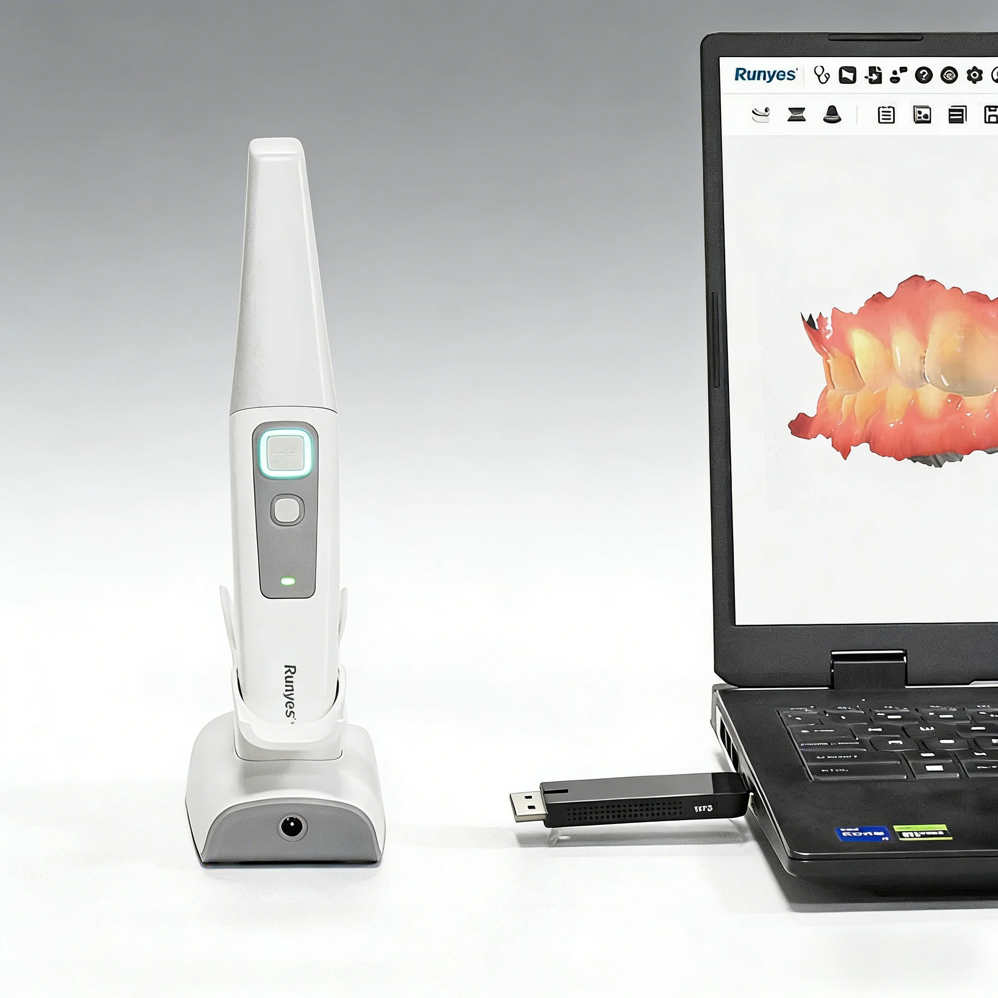 Dental 3D Scanner Runyes 3DS V6 Intelligent Accurate AI Scanning Intraoral Scanner Fast Stable Data Transmission