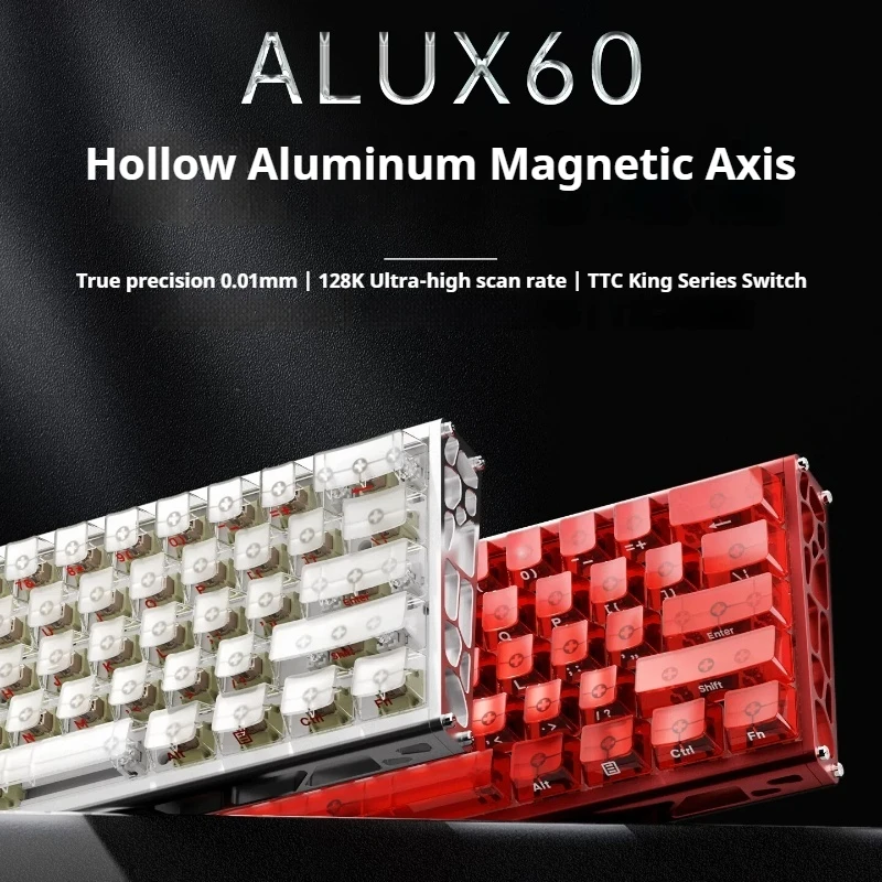 Ajazz ALUX60 Full Aluminum Magnetic Switch Mechanical Keyboard CNC Custom Hot Swap Wired Gaming Keyboard For Computer Gamer