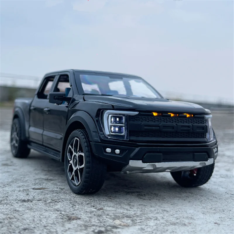 1:20 فورد رابتور F150 سبيكة شاحنة بيك اب نموذج سيارة دييكاست المعادن على الطرق الوعرة مركبة نموذج سيارة الصوت ضوء محاكاة لعبة أطفال هدية