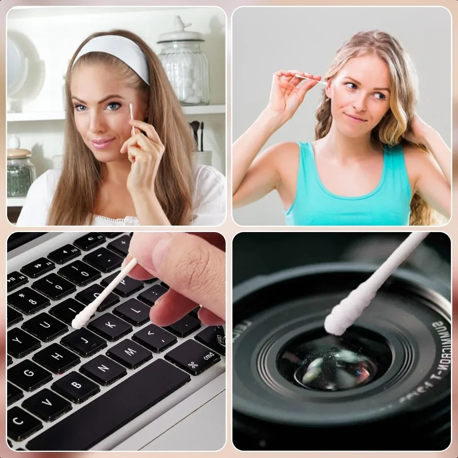 مسحات القطن ملفوفة بشكل فردي براعم القطن السائبة أطراف القطن قضيب السائبة ماكياج السفر Qtips مناسبة للعناية بجمال الأذن