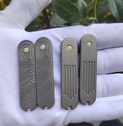 1 Pair 58mm Titanium Alloy TC4 Scales with Liminous for Victorinox Swiss Army Knife Modify 58 mm
