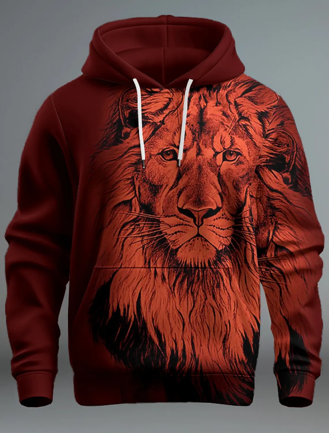 Graphic Lion Men's Fashion 3D Print Hoodie Streetwear Hoodies Long Sleeve Hooded Print Front Pocket Spring Hoodie Sweatshirt