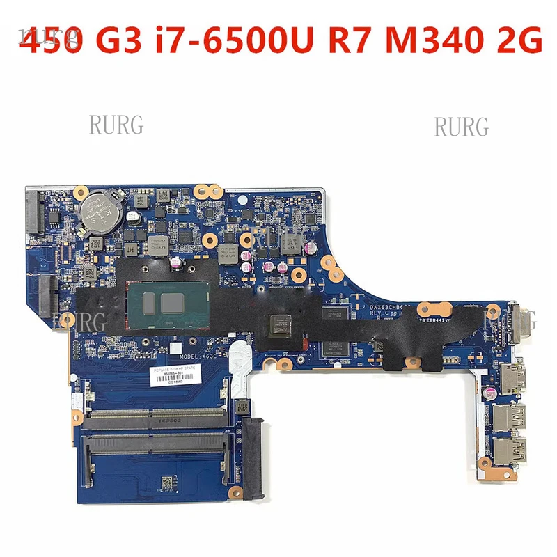 R+  FOR HP Probook 450 G3 Laptop motherboard DAX63CMB6D1 855565-601 i7-6500U