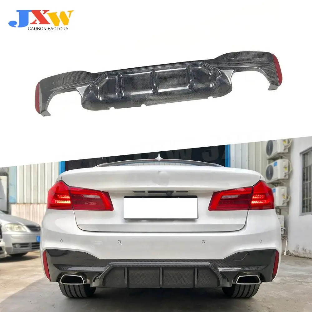 

For 5 Series Carbon Fiber Rear Bumper Lip Diffuser For BMW G30 G31 G38 M Tech M Sport 2017-2023 Bumper Protector Spoiler