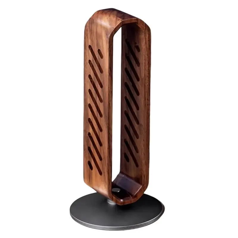 FFYY-Rotating Walnut Wooden Headset Holder Stand For Over-Ear Headphones Desk Organizer For Audio Equipment Storage Display Gift