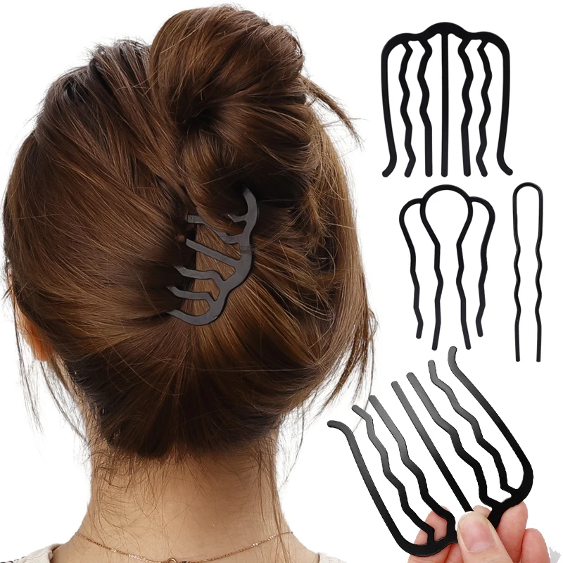 Korean Style Hairpin Comb U Shape Braiding Twist Fork Curly Hair Clip Fashion Women Styling Tool Hair Sticks Hair Accessories