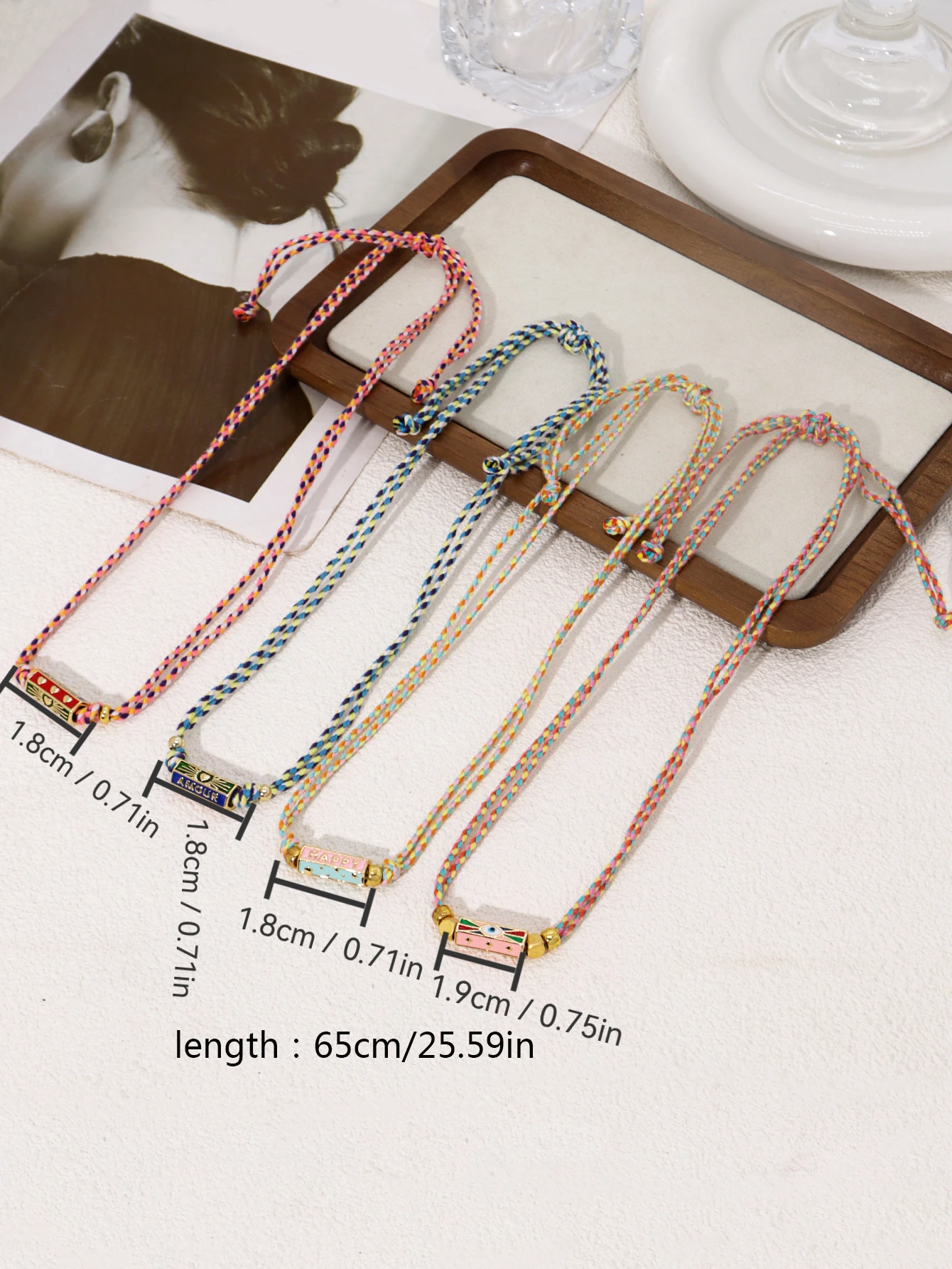 Tribal Style Handmade Braided Rope Pendant Necklace with Letter Charms for Women Party Accessories Necklace Jewelry