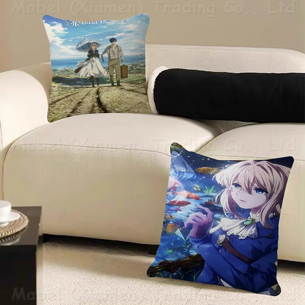 Anime Violet Evergarden Pillow Anime Pillow Sofa Bed Head Pillow Cover Cushion Cover 45x45 Cm Fashion