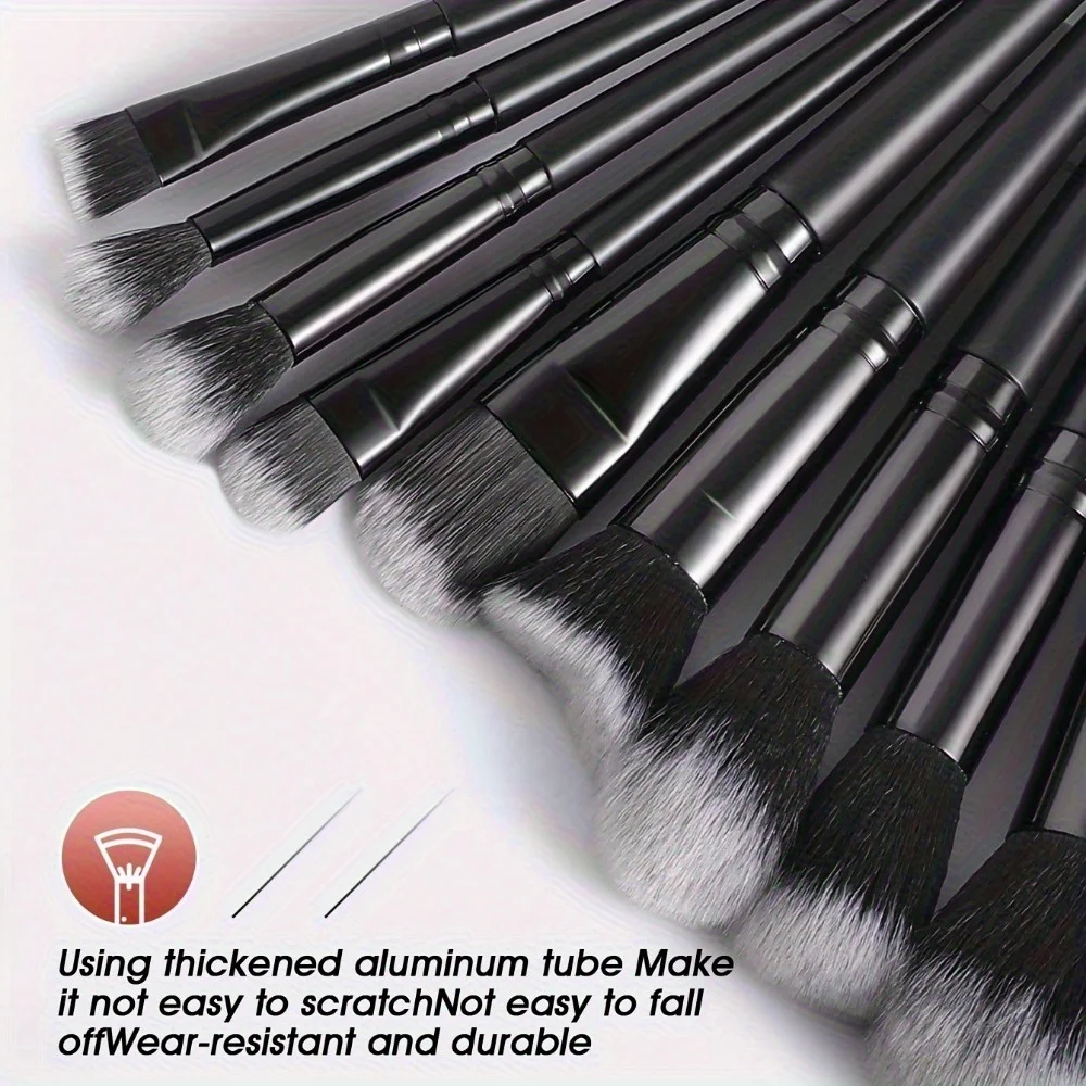 Black makeup brush set, 13 pieces of makeup tools set, high-quality synthetic primer concealer, eye shadow, powder blusher makeu