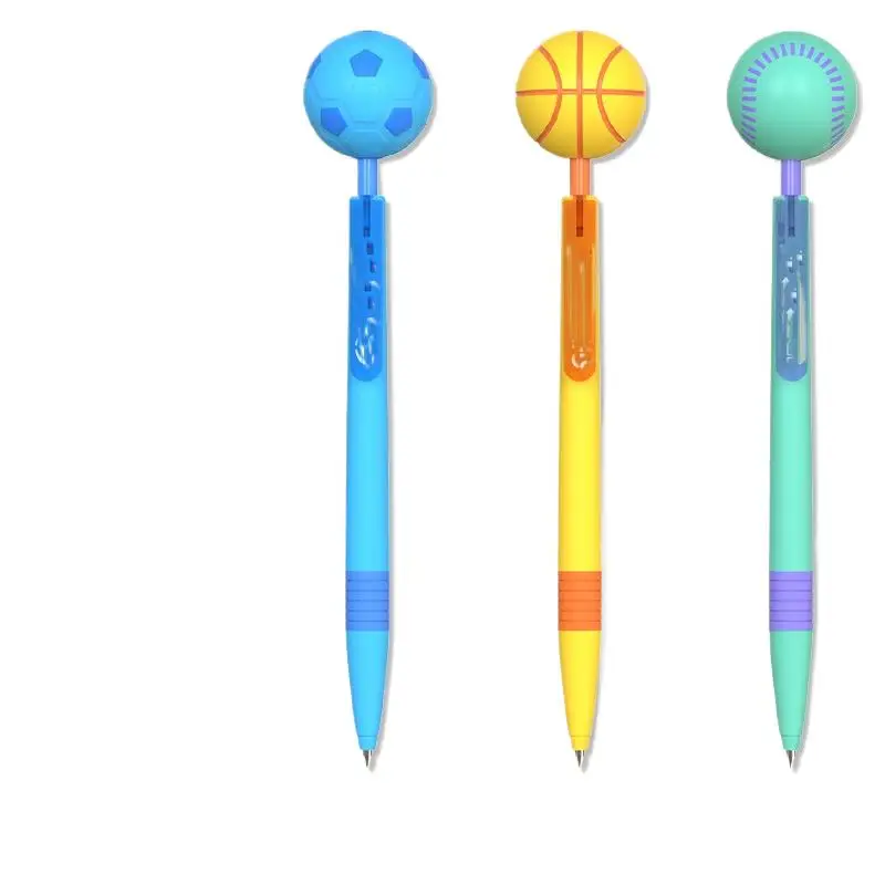 2 Pcs Rotating Football Pen Soccer Shape Ballpoint Pens Retractable Multicolor Baseball Ballpoint Pens Fun Pressure Relief Pen