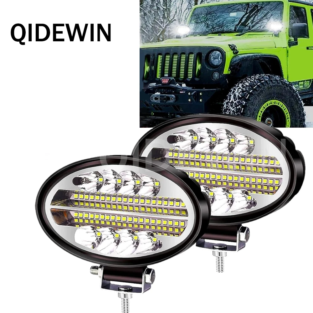 LED Tractor Oval Work Light 5inch Car Lamp 12V 24V Offroad Cab Headlight for Mining Crane Dump Truck Forklift ATV Spotlight