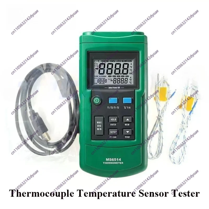 

MS6514 Dual Channel Digital Thermometer Data Logger Thermocouple Temperature sensor Tester USB Interface 1000 Sets Data