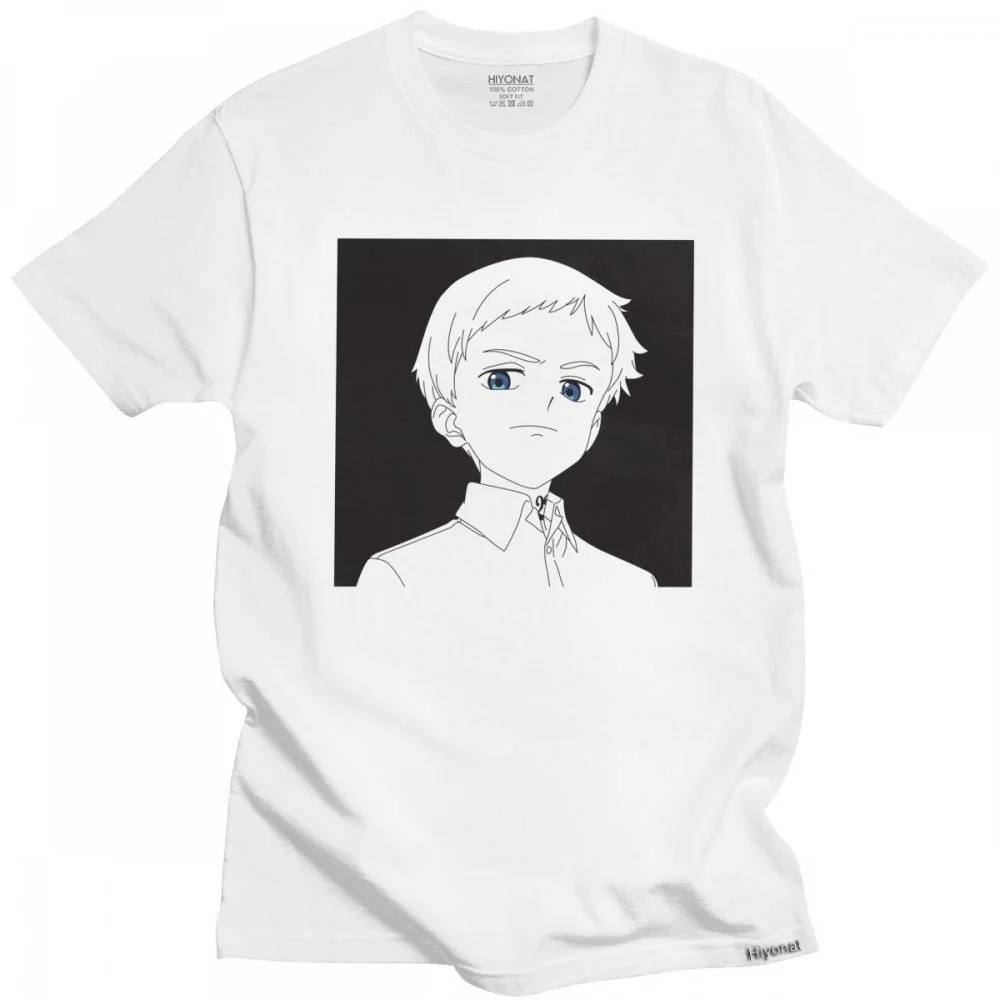 Cool Manga The Promise Neverland T Shirt Man Pre-shrunk Cotton Japan Anime Norman Tee Tops Short Sleeve Fashion Tshirt Merch