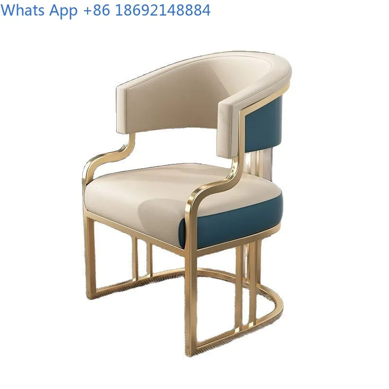Luxury Dining Chair for Hotel Lobby Beauty Salon Reception Mahjong Sofa Seat for Nail Shop Customer Makeup