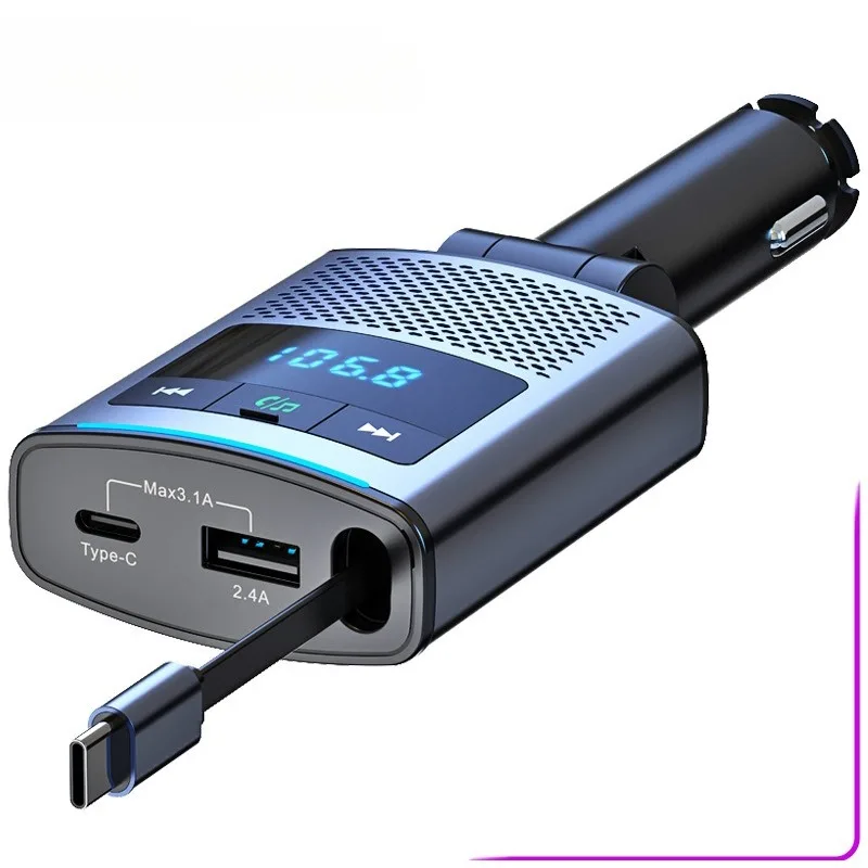 

New BC99 Car Charger Bluetooth Point FM Transmitter Smoke Device Digital Display Mobile Phone Car Charger Car Dual Fast Charger