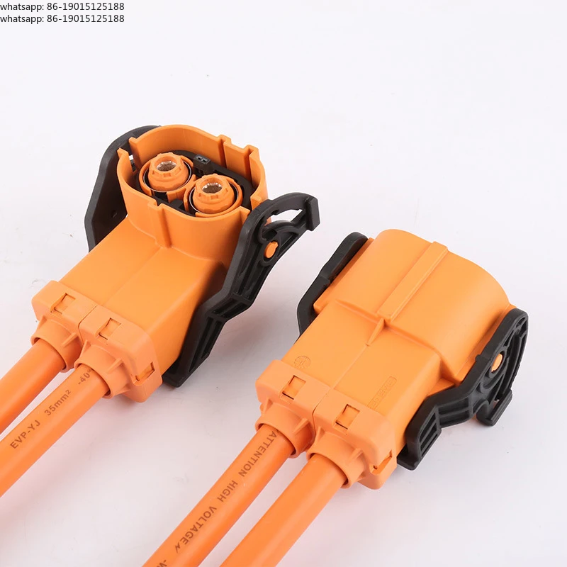 1Pair Plug Batteries 125/150/200A DC 1500V High Voltage Connector 2P Right Angle Plugs Terminal Connector High Power Connector