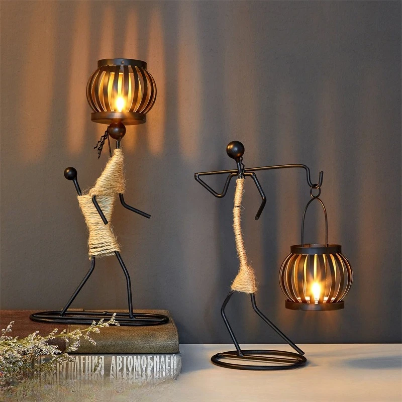 European style creative candle holder Nordic restaurant table decoration bar bar decoration
