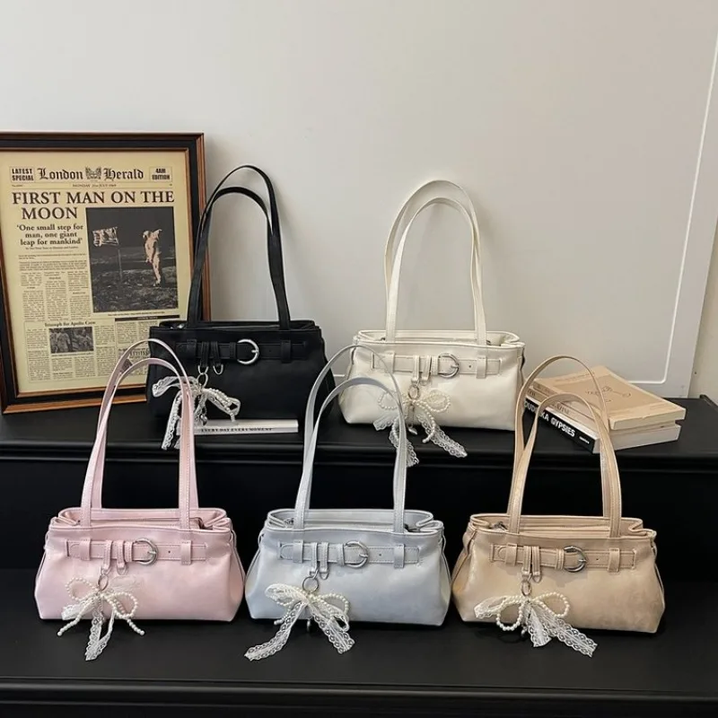 Minimalist Designer Leather Shoulder Bag Women Handbag Tote Crossbody Purse Satchel Vintage Diaper Bag