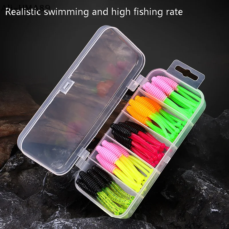 HMA89-30 個釣りルアー 5 センチメートル 1.2 グラムソフトニードルテールワームトラウト釣り用ボックスソフトルアーキットパーチ用
