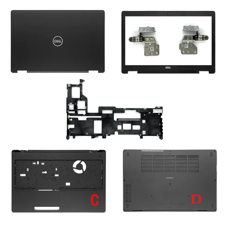 

New For Dell Latitude E5590 M3530 LCD Back Cover/Front Bezel/Hinges/Palmrest/Bottom Base Case/Middle Frame Non Touch Black