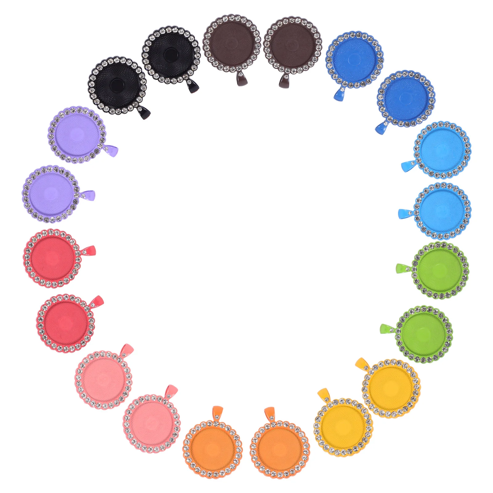 

20Pcs Rhinestone Bezel Pendant Trays Premium Alloy Jewelry Making Supplies DIY Necklace Base Cabochon 25mm Pendant Trays