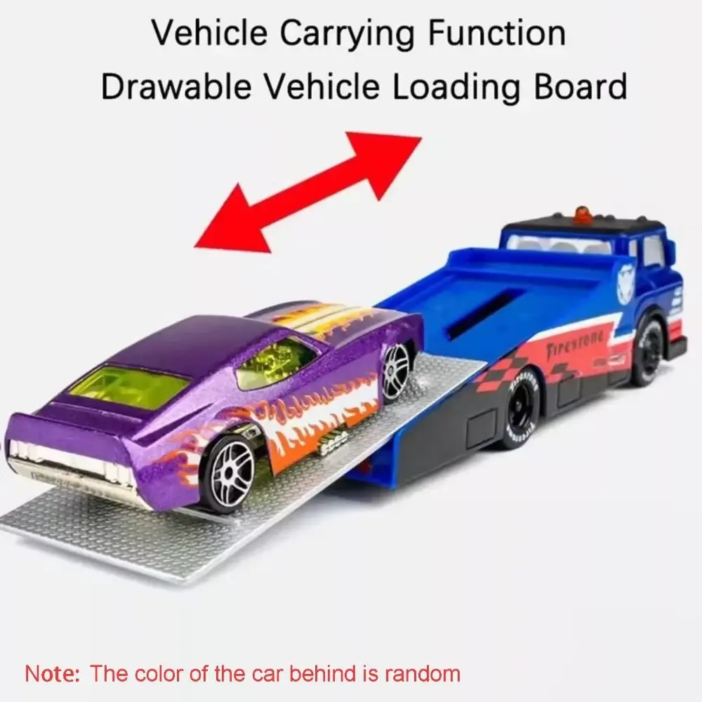 Scale 1:64 Alloy Trailer Model Diecast Metal Transport Vehicle Rescue Engineering Vehicles Pull Back Sliding