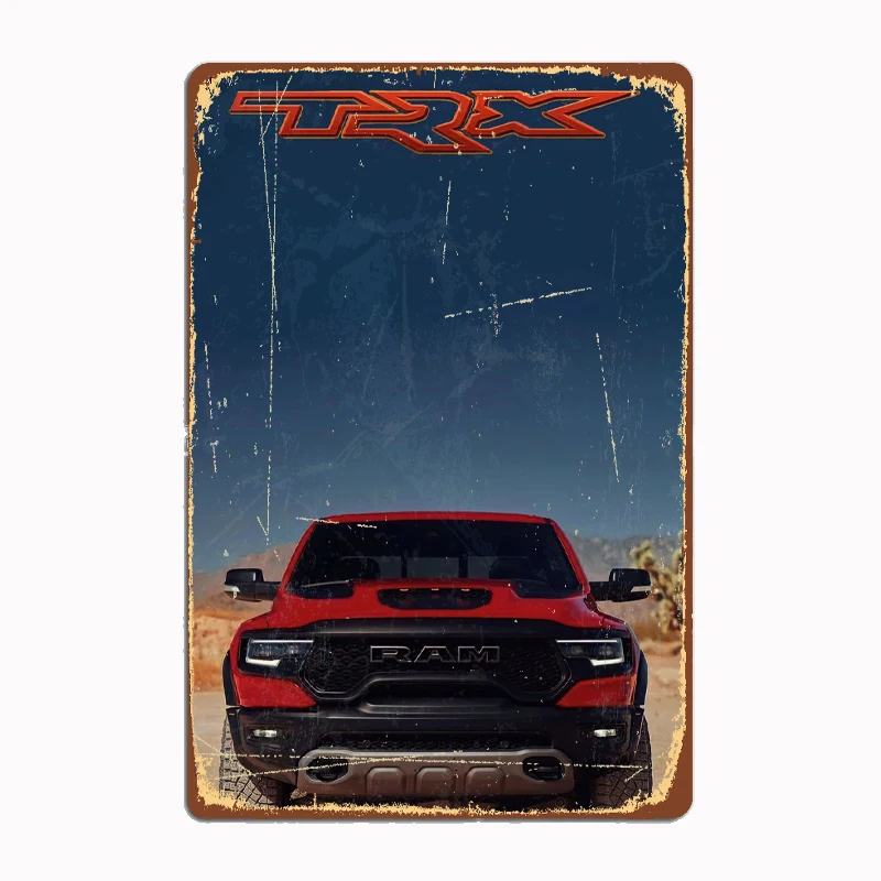 Ram TRX Car Poster Metal Poster Retro Garage Living Room Decorations For Men Wall Custom Tin Vintage Home Decor