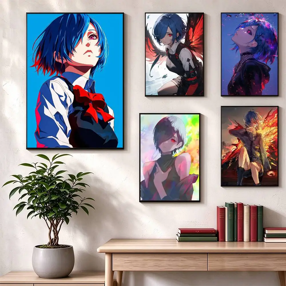 T-Tokyo Ghoul Kirishima Touka  Poster Waterproof Wall Art Sticker For Bar Living Room Vintage Decor High Quality Print Gift