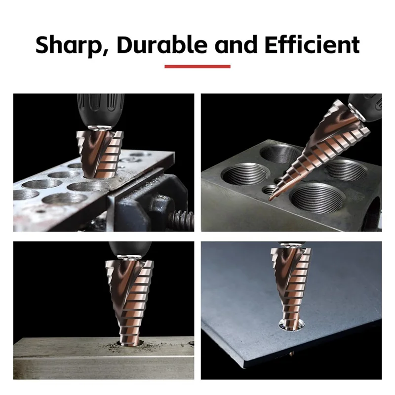 

B28C-Step Drill Bit Set, 3Pcs Titanium Step Drill Bits, Metric 4Mm To 32Mm Drill Cone Bits For Metal, Wood, PVC