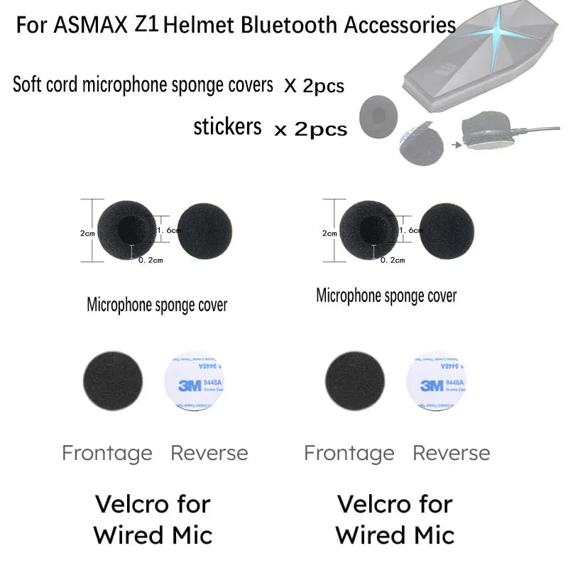 Soft-cord microphone sponge For ASMAX Z1 Helmet Bluetooth Headset Accessories