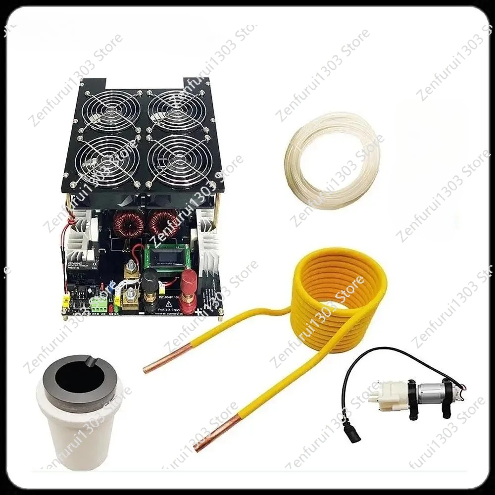 New 5000W  Induction Heater Induction Heating PCB Board Heating Machine Melted Metal + Coil+Pump